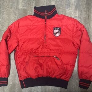 Ralph Lauren Red Olympics Puffer Jacket 20% Feathers 80%Down